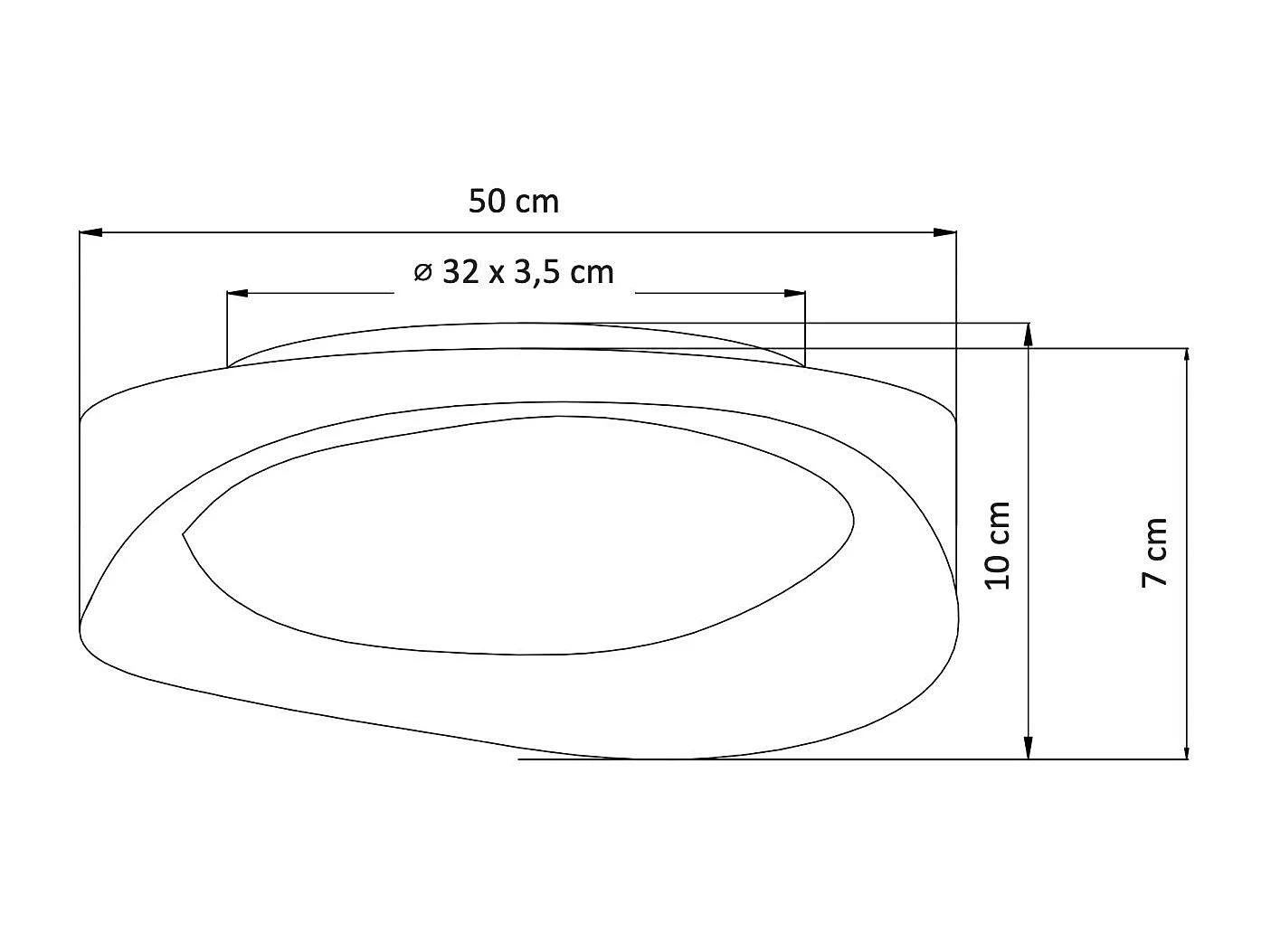 Plafonnier rond blanc épuré LED intégrées dimmable 50 cm - Belina