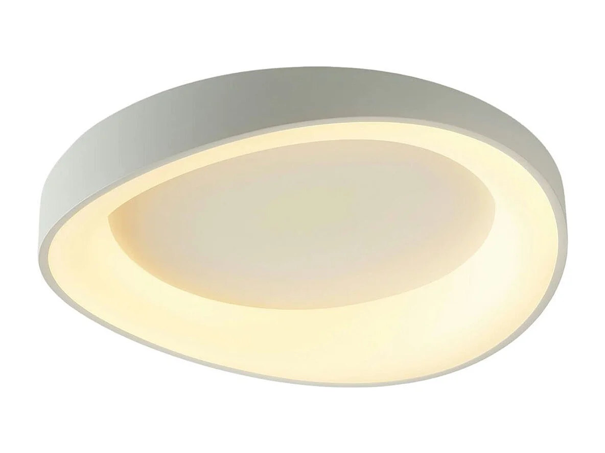 Plafonnier rond blanc épuré LED intégrées dimmable 50 cm - Belina