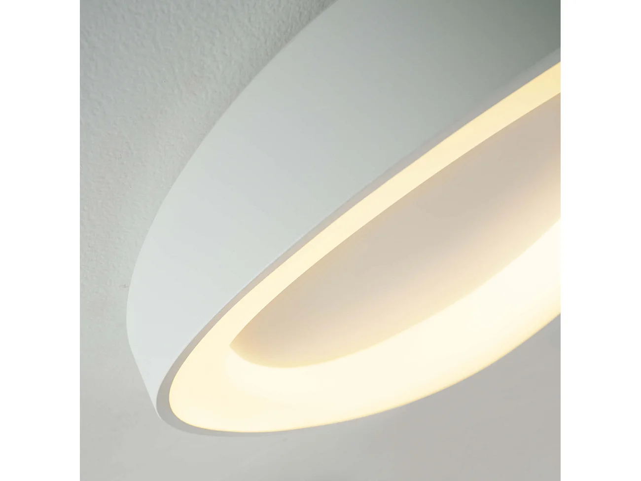 Plafonnier rond blanc épuré LED intégrées dimmable 50 cm - Belina