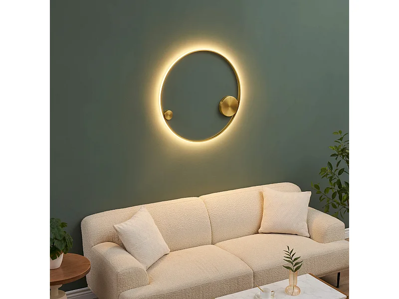 Plafonnier ou grande applique dimmable cercle laiton 80 cm - Ceira