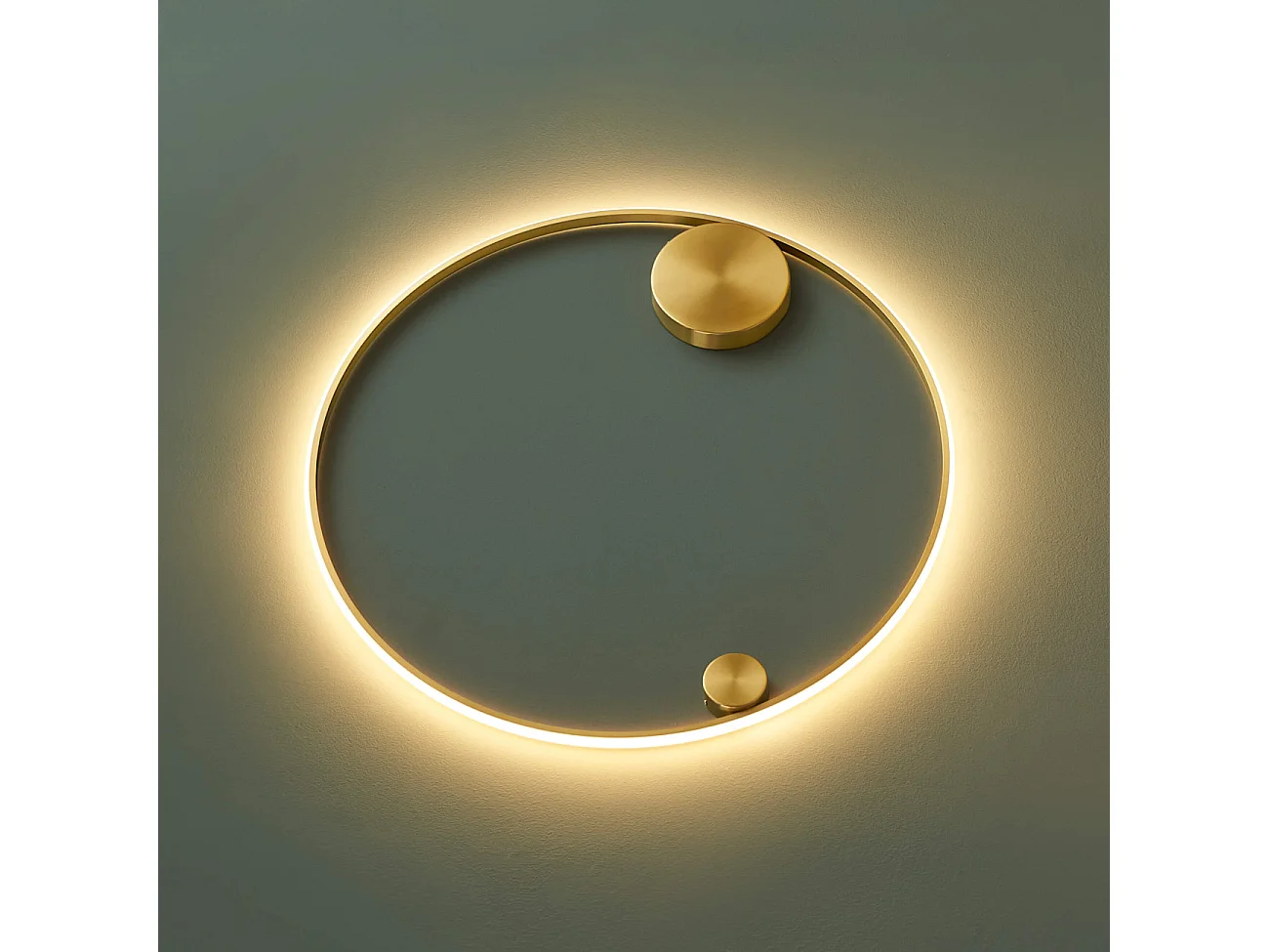 Plafonnier ou grande applique dimmable cercle laiton 80 cm - Ceira