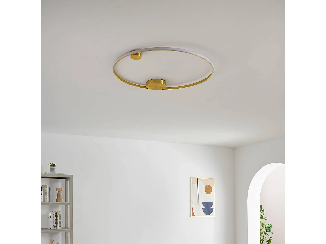 Plafonnier ou grande applique dimmable cercle laiton 80 cm - Ceira