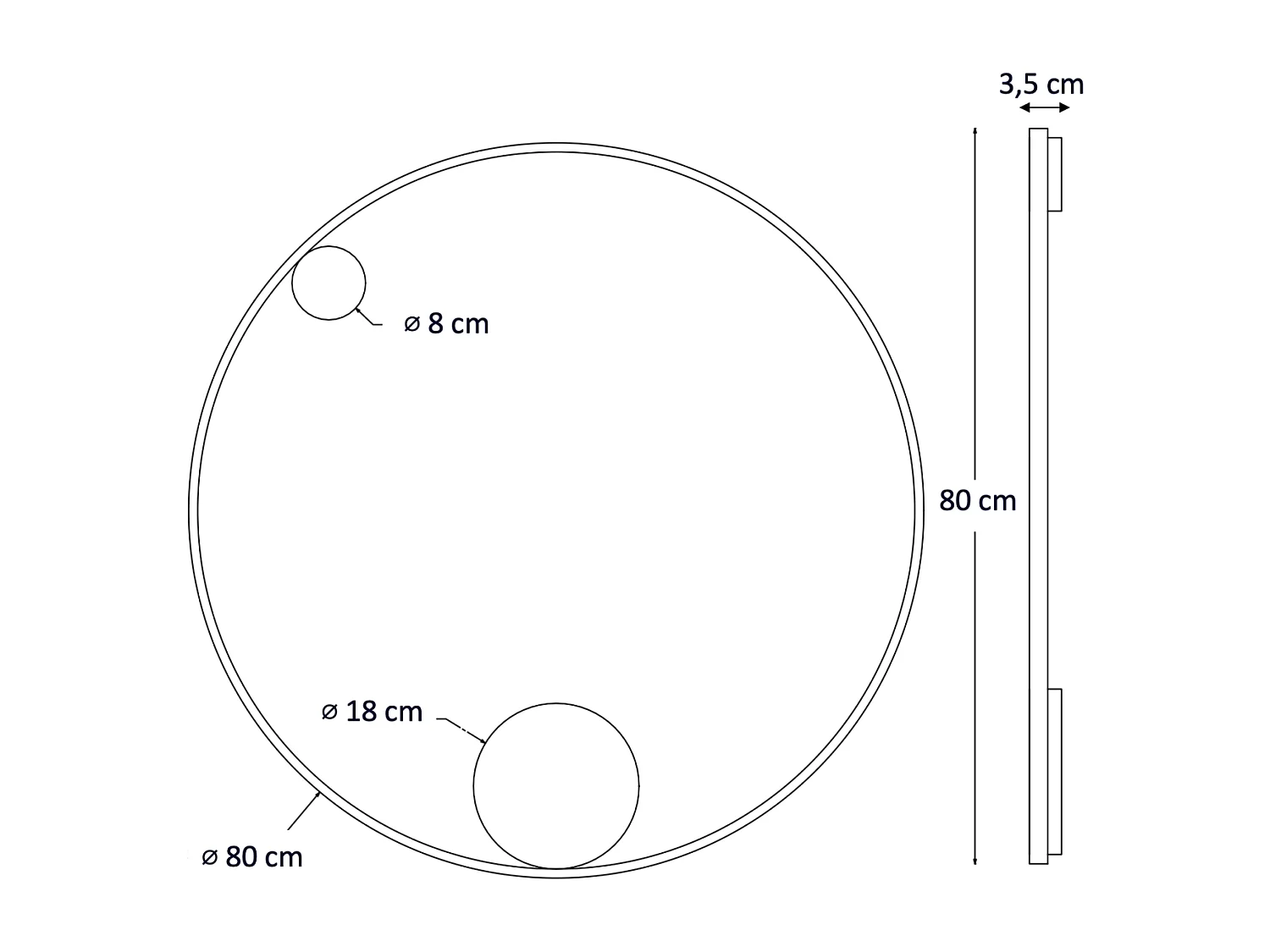Plafonnier ou grande applique dimmable cercle laiton 80 cm - Ceira