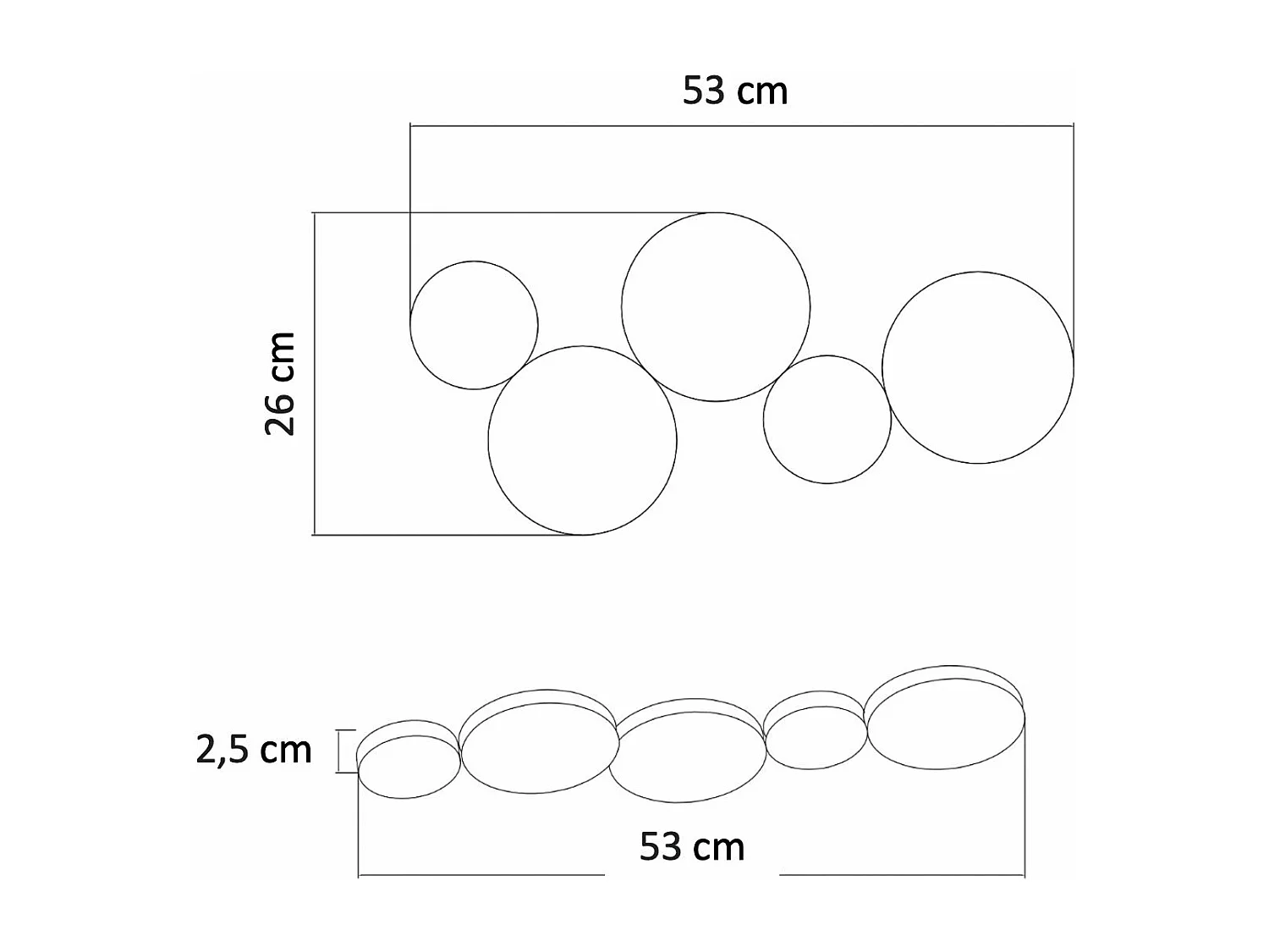 Plafonnier moderne doré 5 spots lumineux LED - Skavi