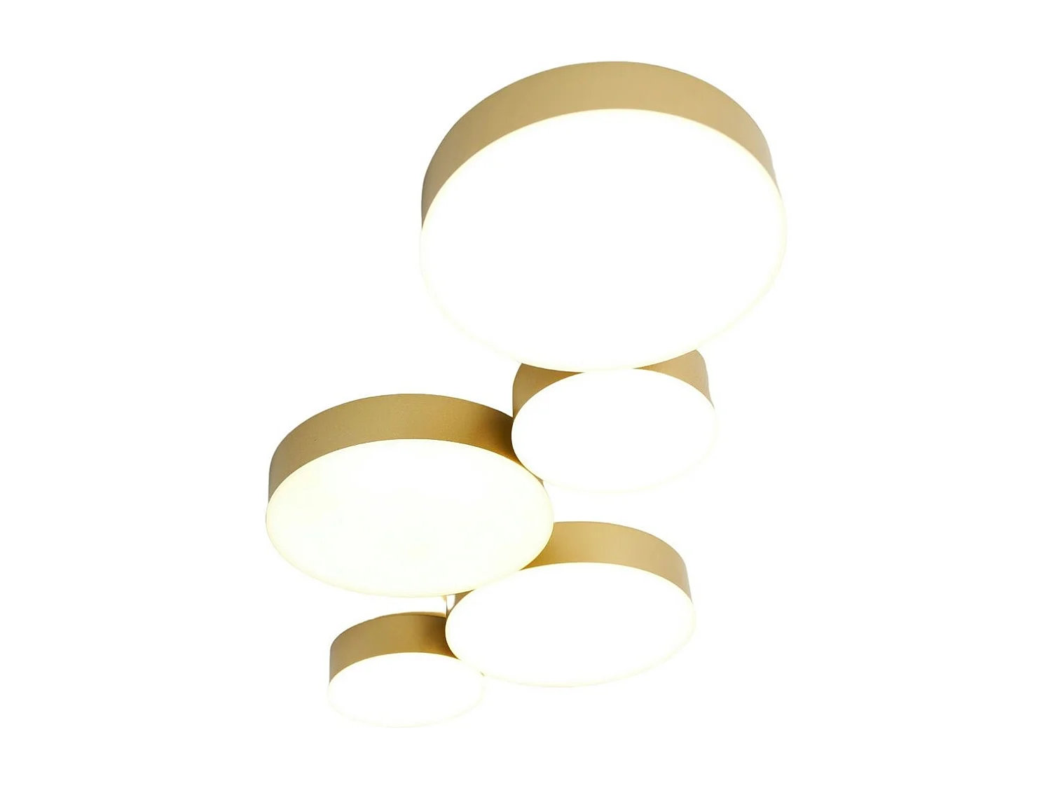 Plafonnier moderne doré 5 spots lumineux LED - Skavi