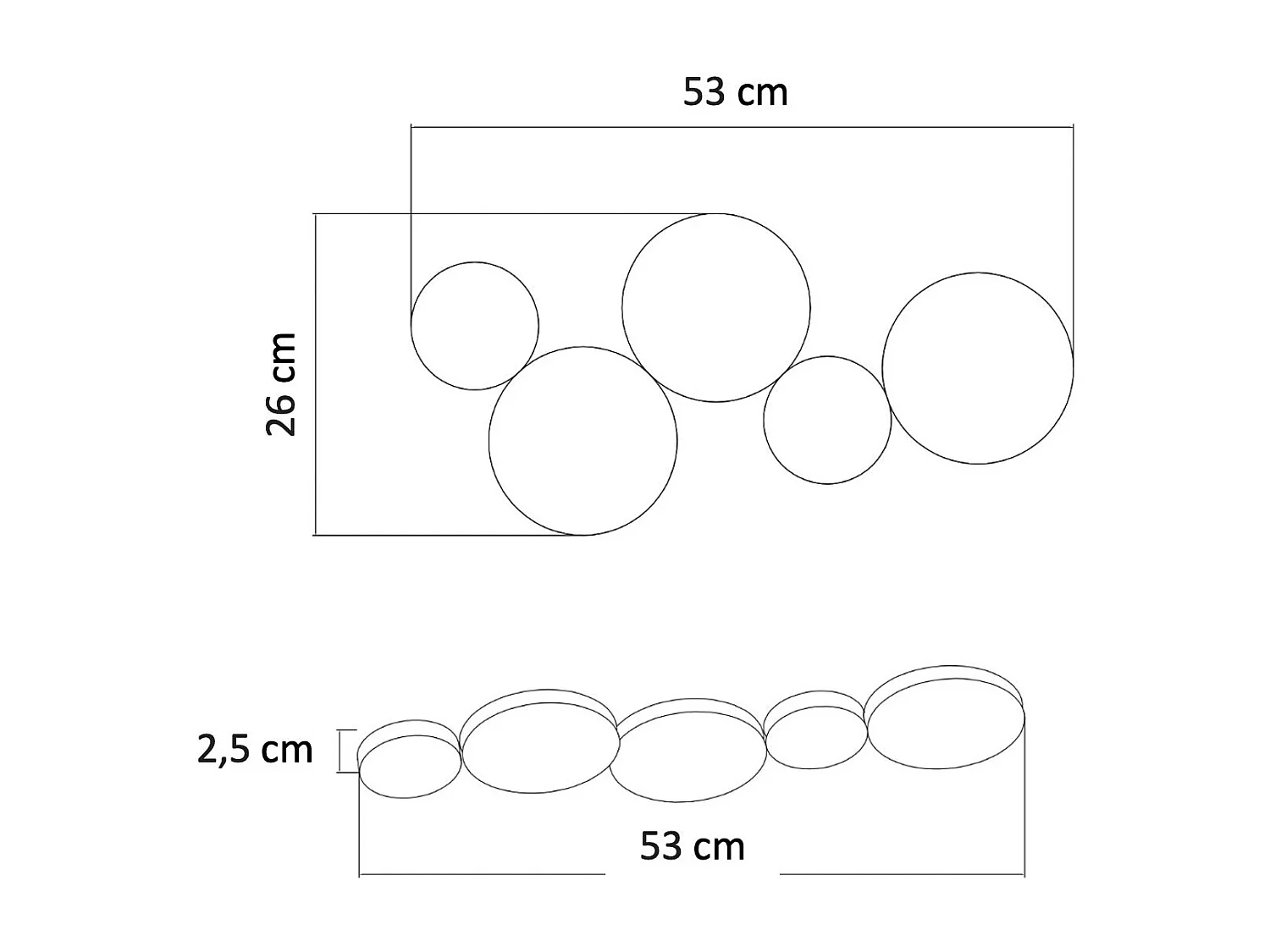 Plafonnier moderne doré 5 spots lumineux LED - Skavi