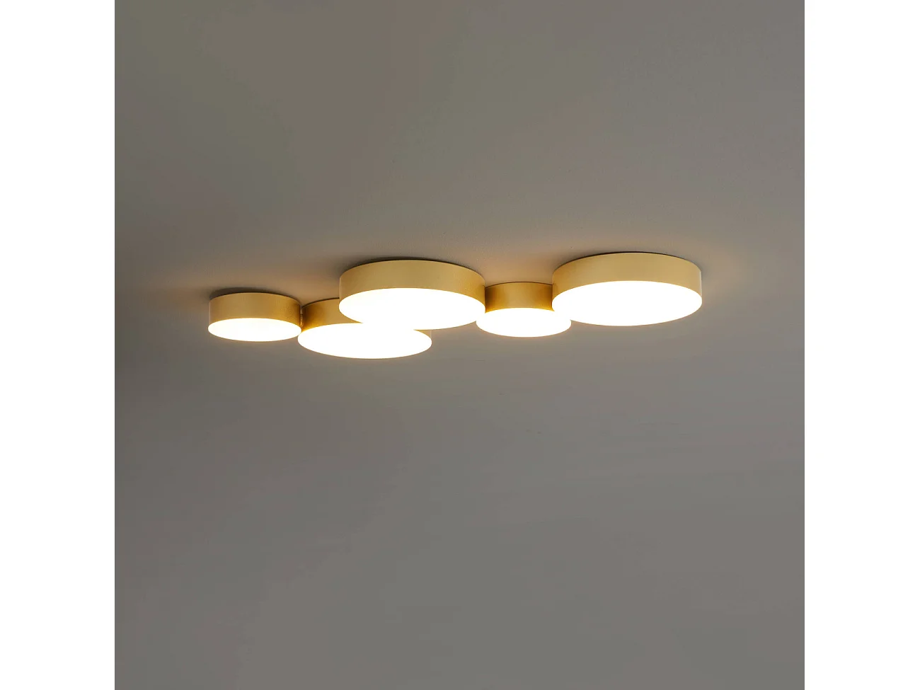 Plafonnier moderne doré 5 spots lumineux LED - Skavi
