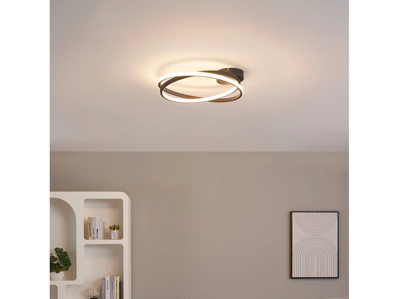 Plafonnier design noir LED dimmable 50 cm - Unity