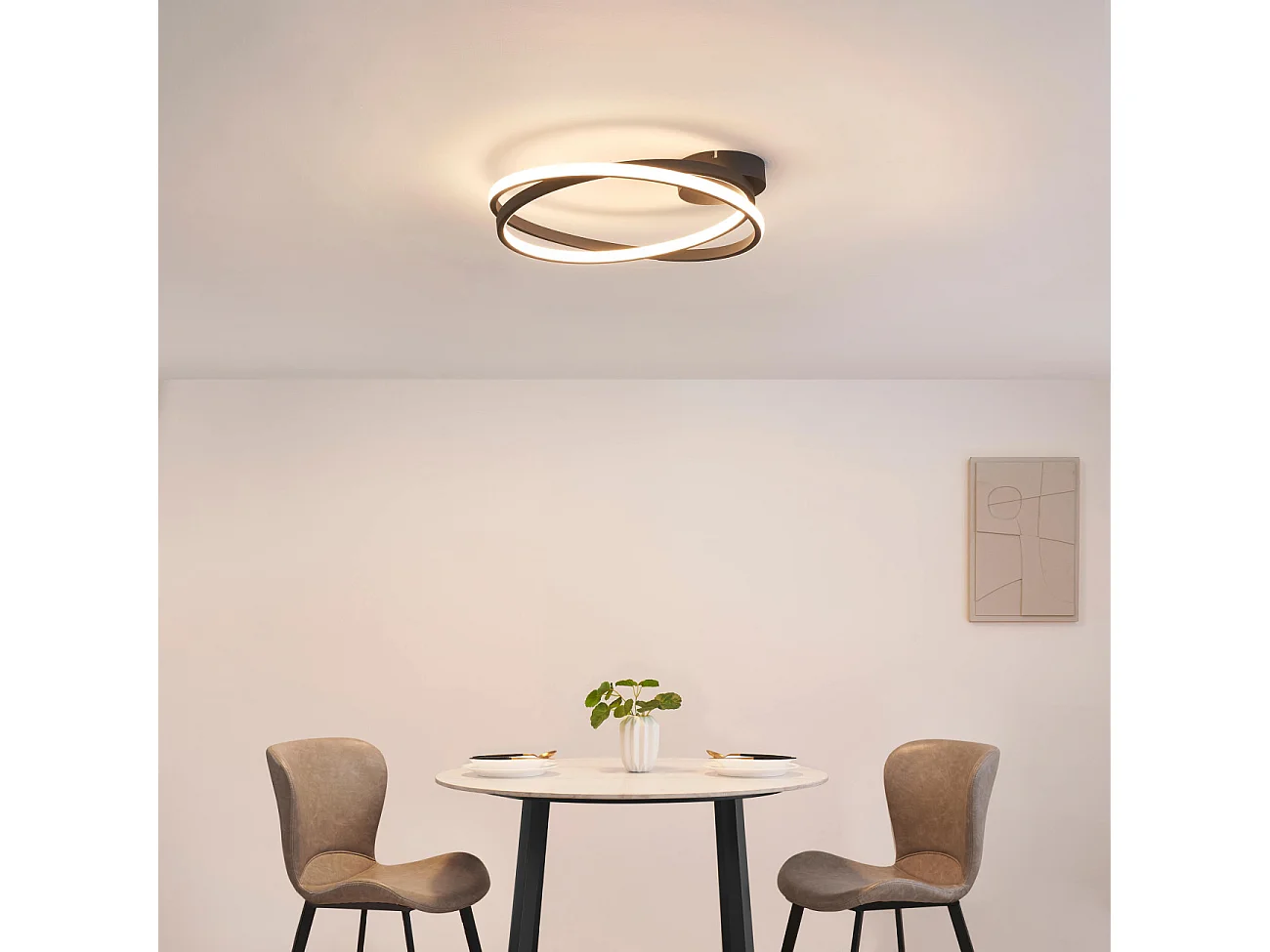 Plafonnier design noir LED dimmable 50 cm - Unity