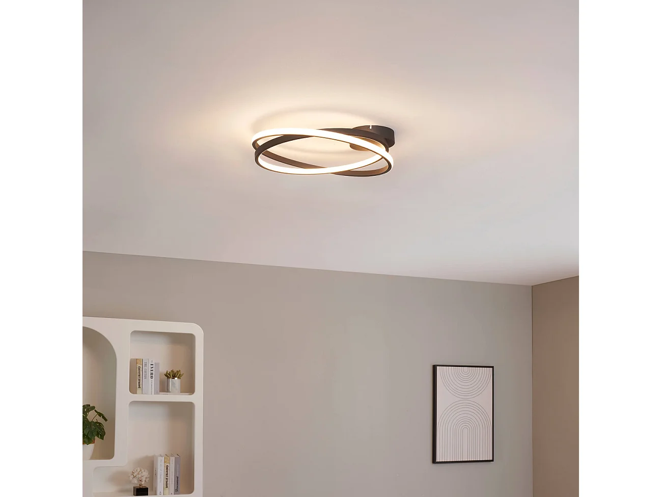 Plafonnier design noir LED dimmable 50 cm - Unity