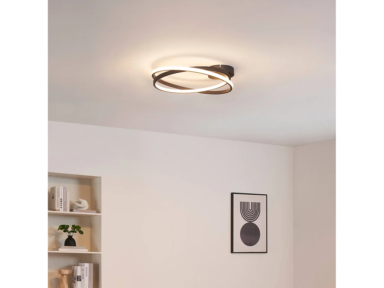 Plafonnier design noir LED dimmable 50 cm - Unity