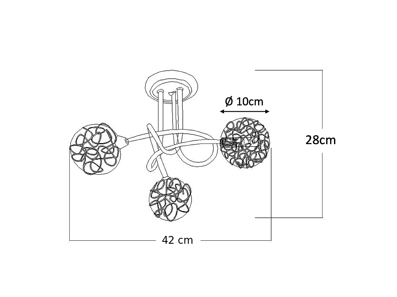 Plafonnier design 3 boules Aphyse