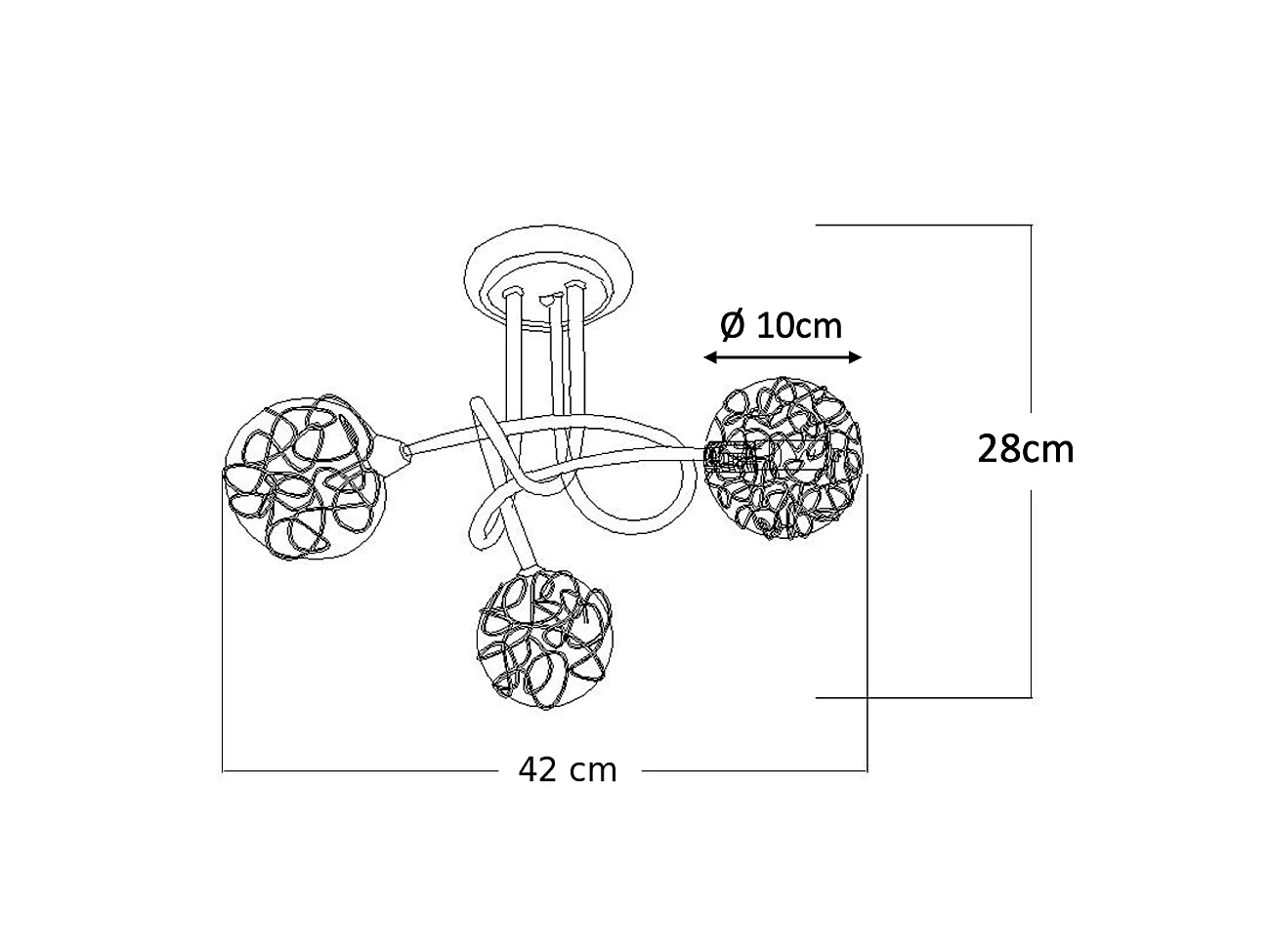Plafonnier design 3 boules Aphyse