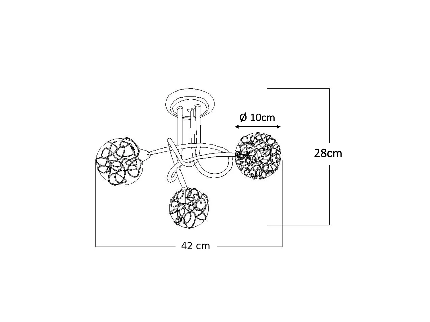 Plafonnier design 3 boules Aphyse