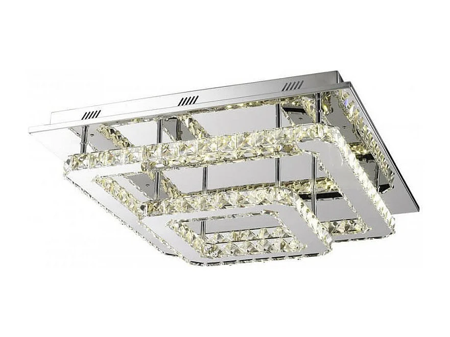 Plafonnier LED cristal 2 carrés design - Wade
