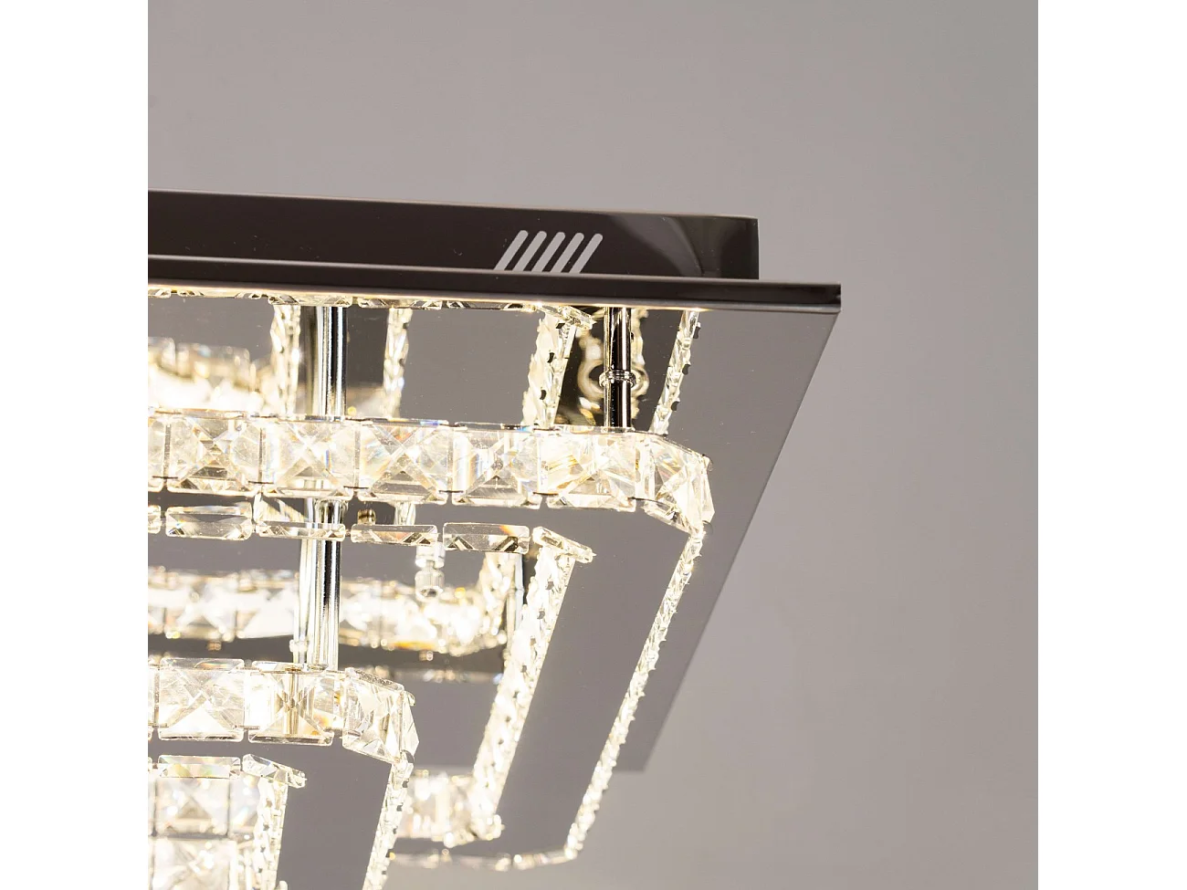 Plafonnier LED cristal 2 carrés design - Wade