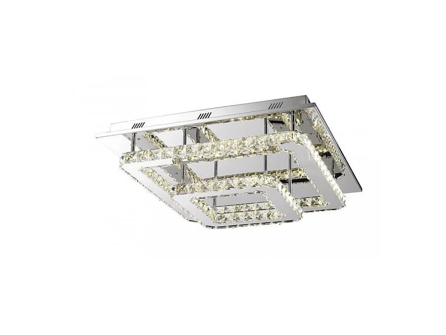 Plafonnier LED cristal 2 carrés design - Wade