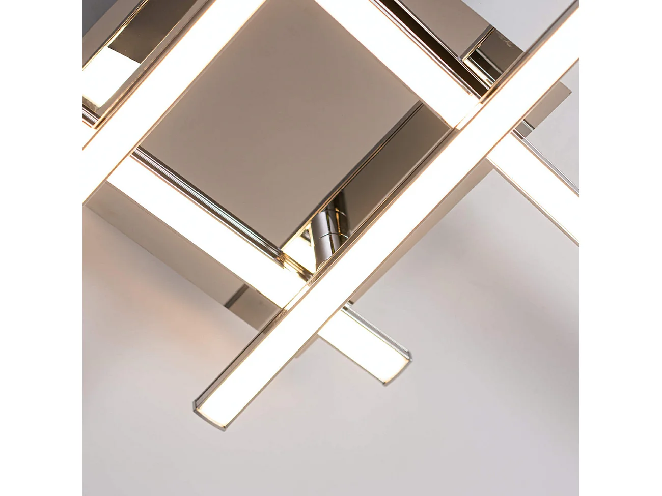 Plafonnier LED design 4 bras chromés - Yuna