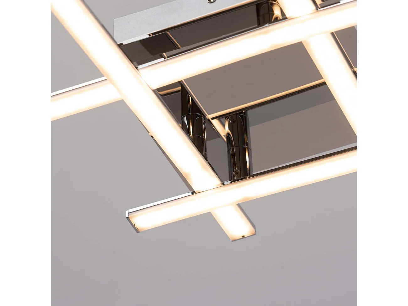 Plafonnier LED design 4 bras chromés - Yuna