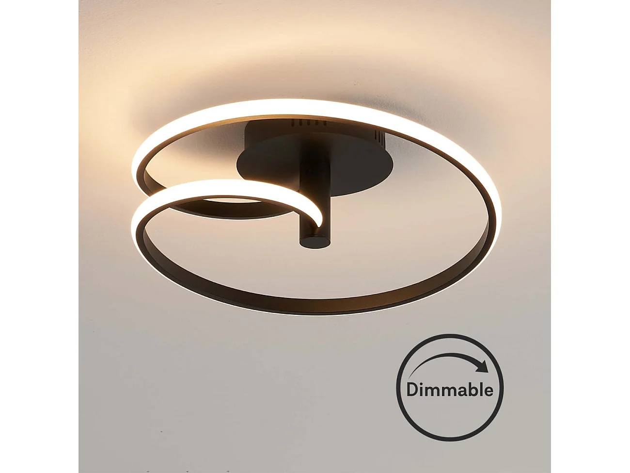 Plafonnier LED cercles lumineux dimmable - Keane
