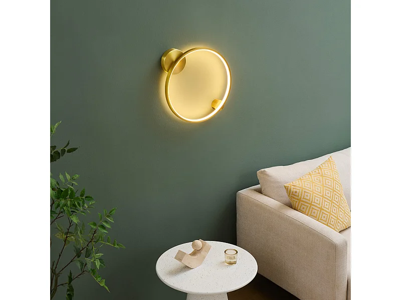 Applique murale cercle laiton minimaliste 40 cm dimmable - Ceira