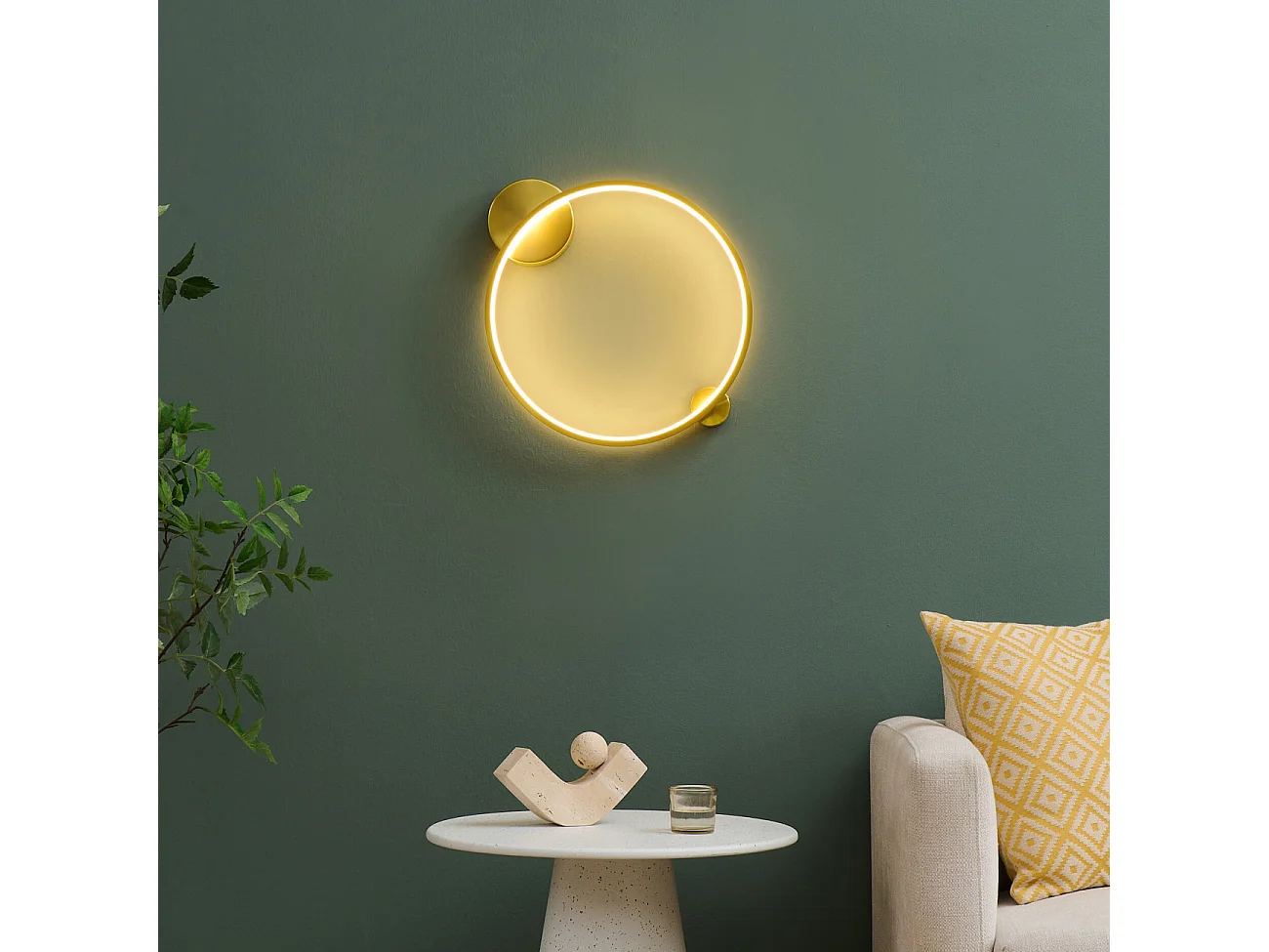 Applique murale cercle laiton minimaliste 40 cm dimmable - Ceira
