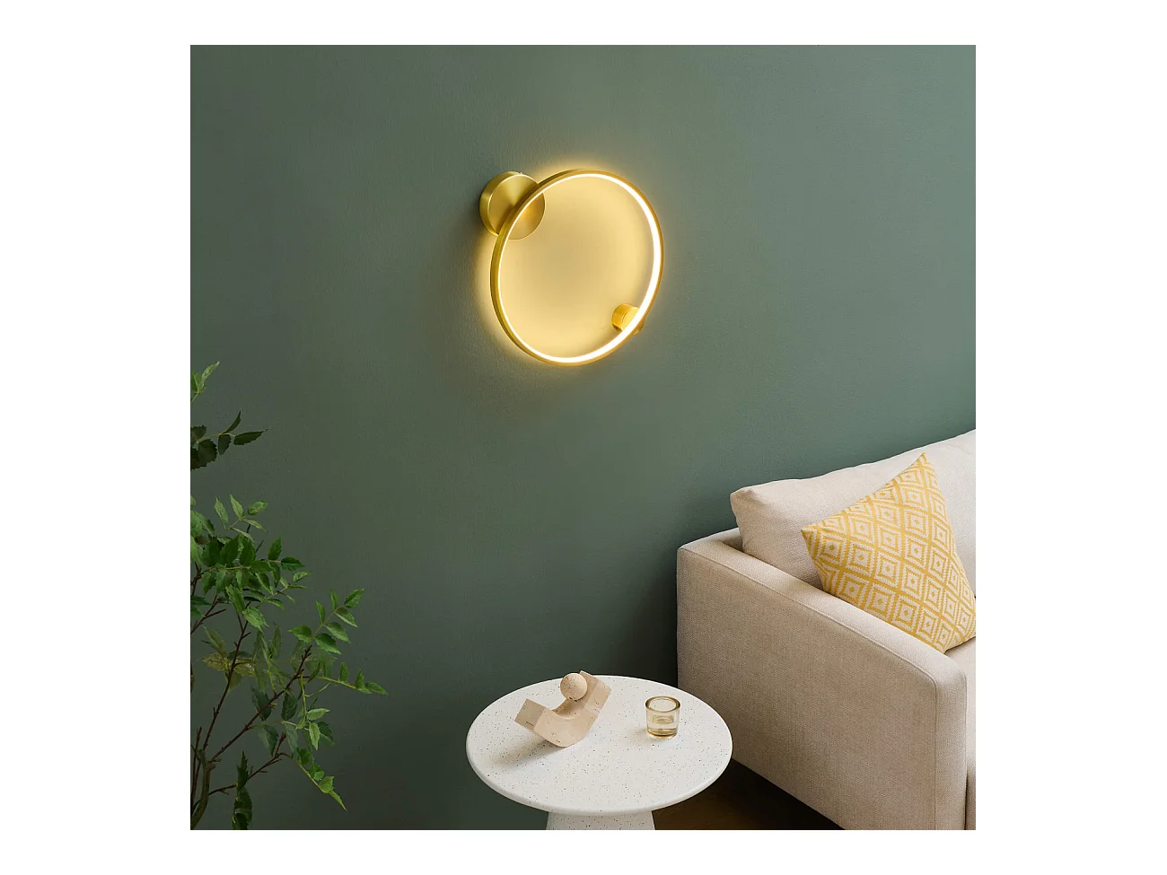 Applique murale cercle laiton minimaliste 40 cm dimmable - Ceira
