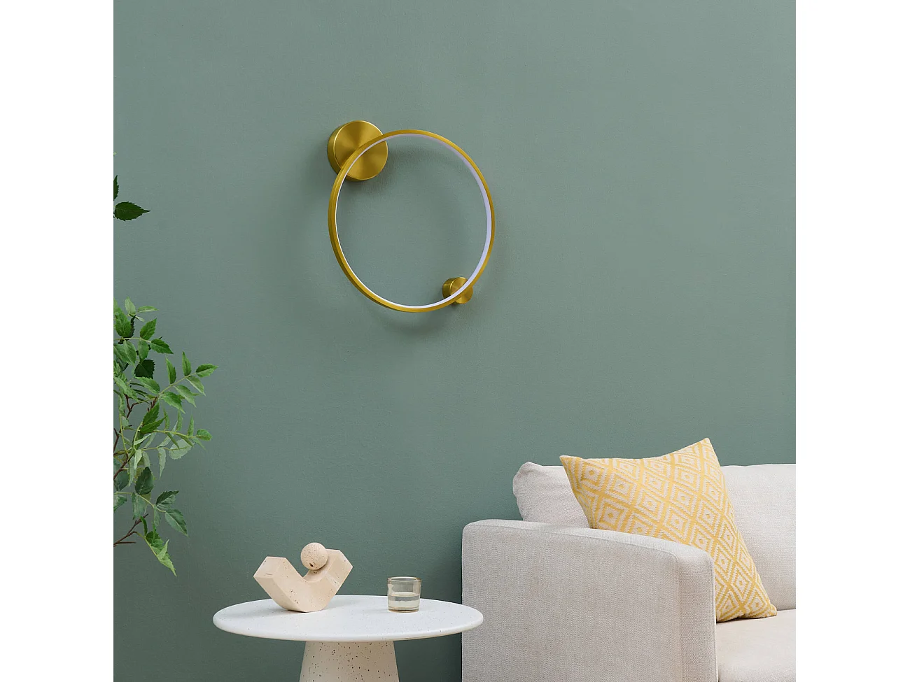 Applique murale cercle laiton minimaliste 40 cm dimmable - Ceira