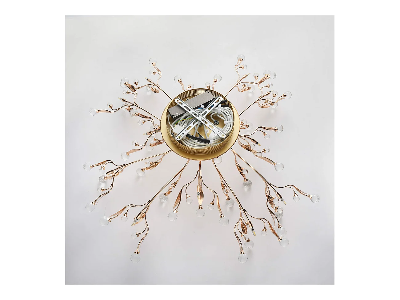 Plafonnier cristal doré 78 cm - Gutenstein