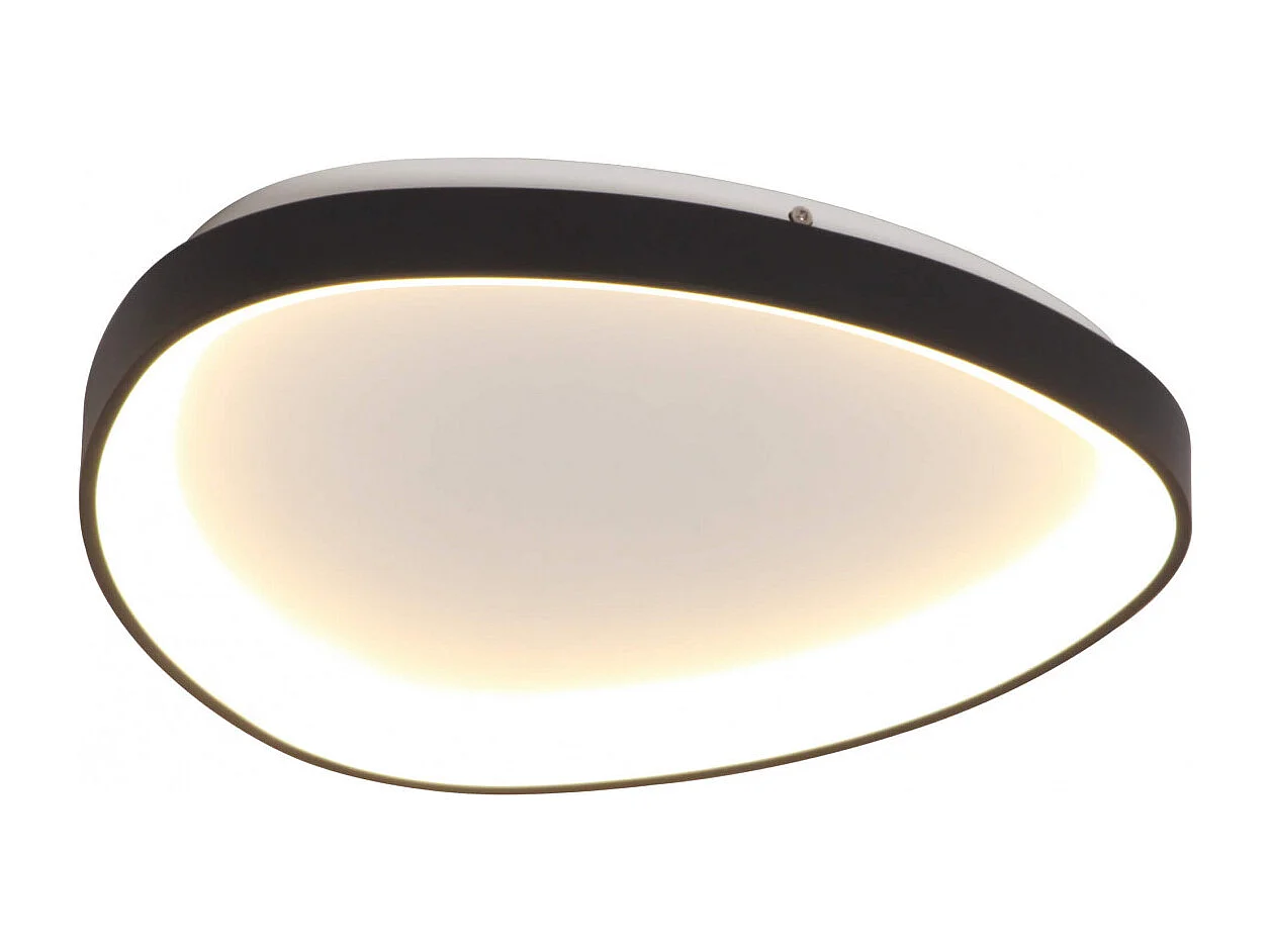 Plafonnier design ovale cercle noir LED dimmable 42 cm - Mesiano