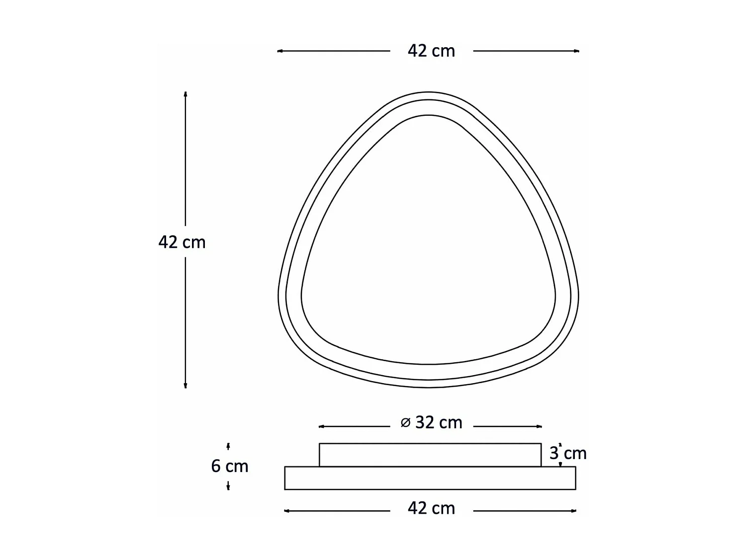 Plafonnier design ovale cercle noir LED dimmable 42 cm - Mesiano