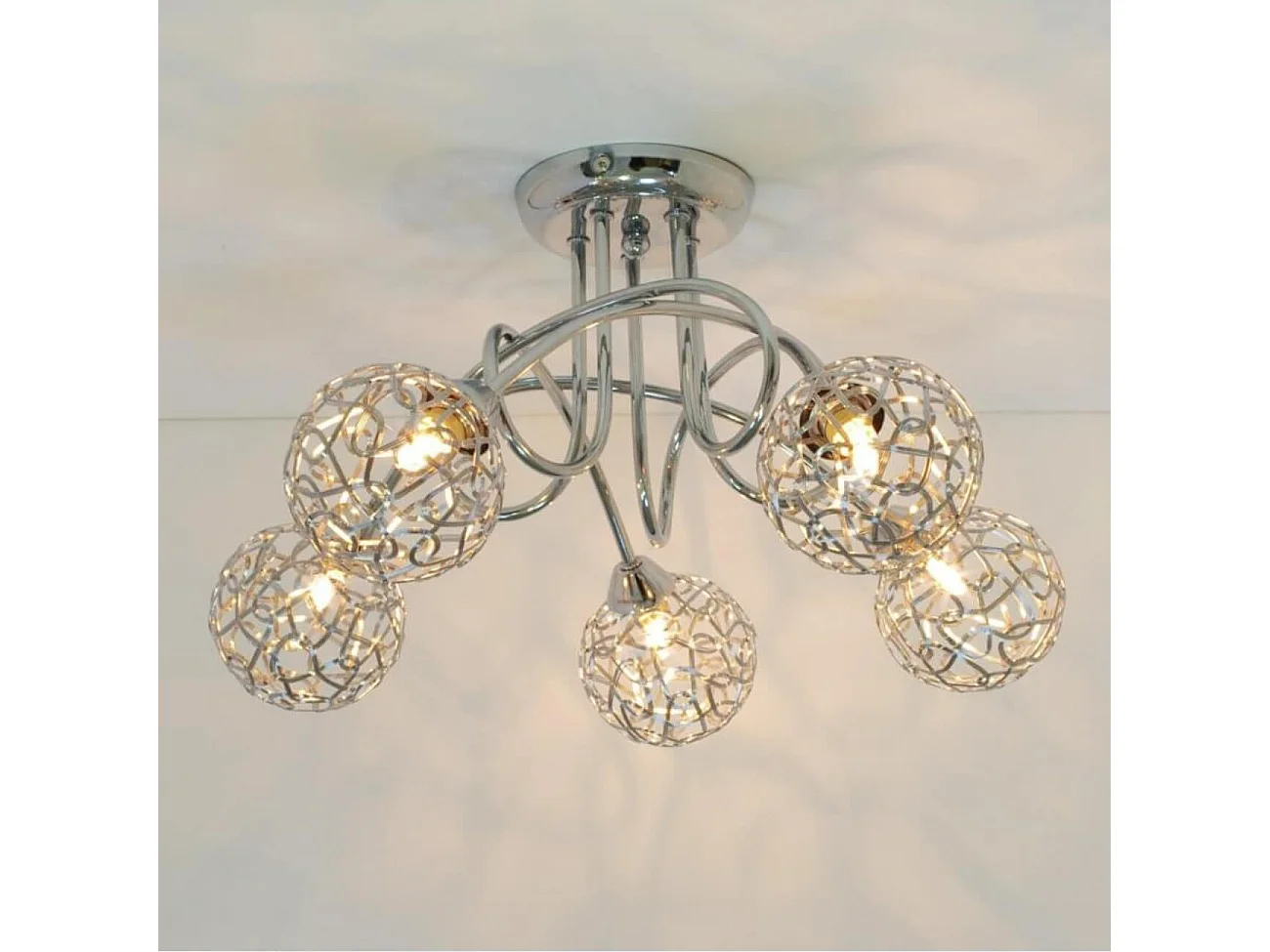 Plafonnier design 5 boules Aphyse