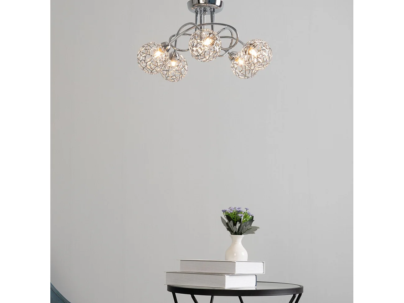 Plafonnier design 5 boules Aphyse