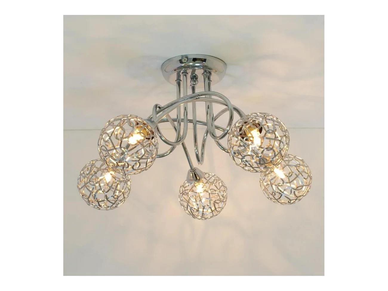 Plafonnier design 5 boules Aphyse