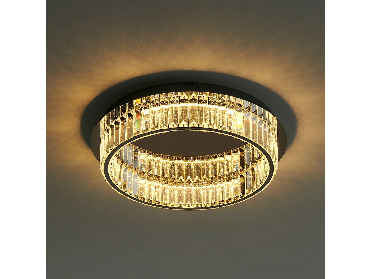 Élégant plafonnier pampilles de cristal - Pezzati