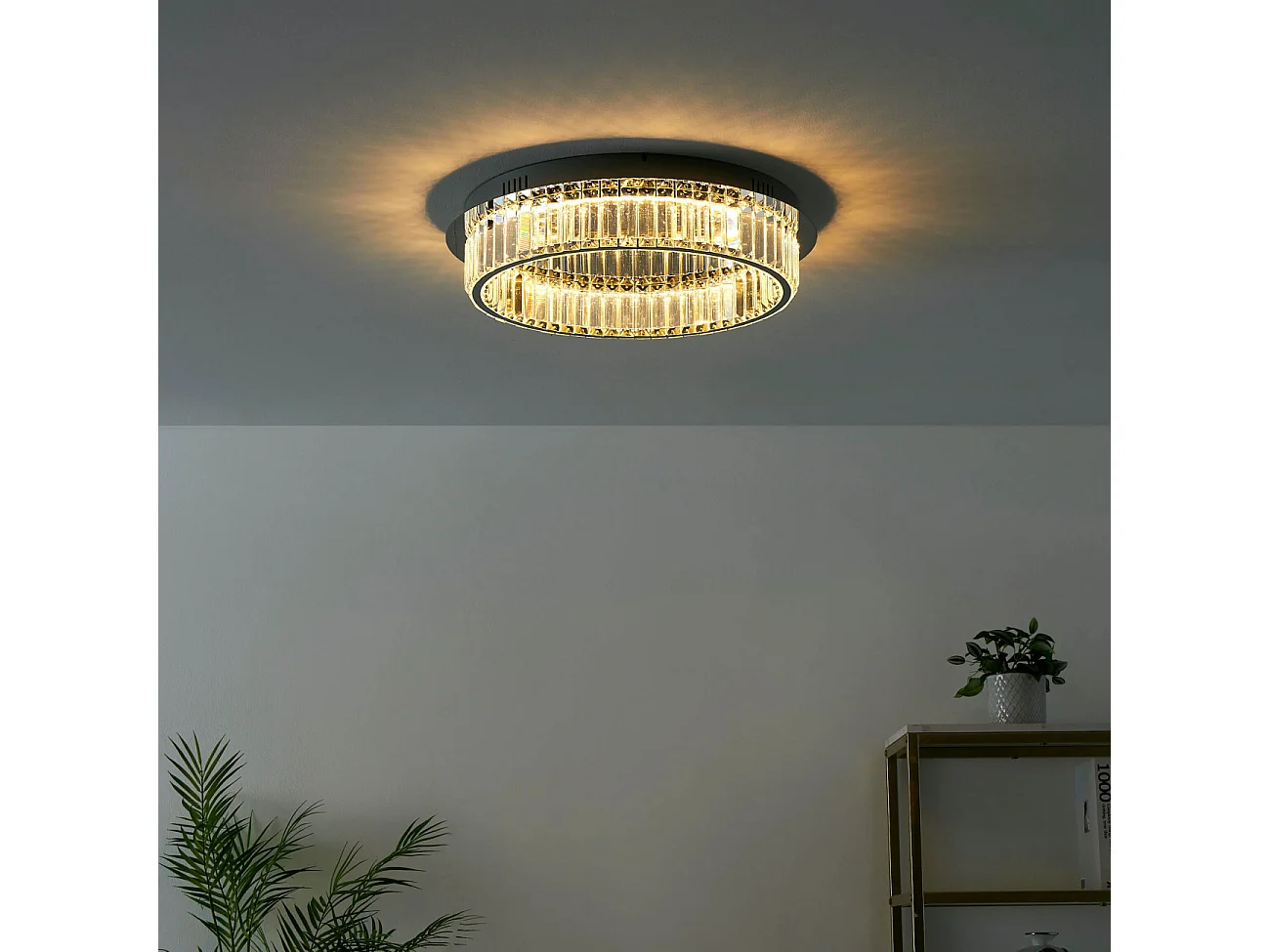 Élégant plafonnier pampilles de cristal - Pezzati