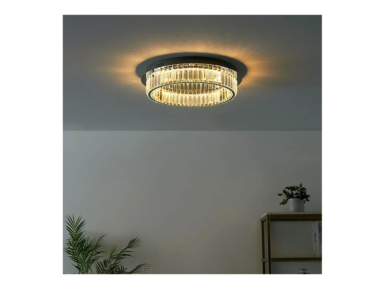 Élégant plafonnier pampilles de cristal - Pezzati