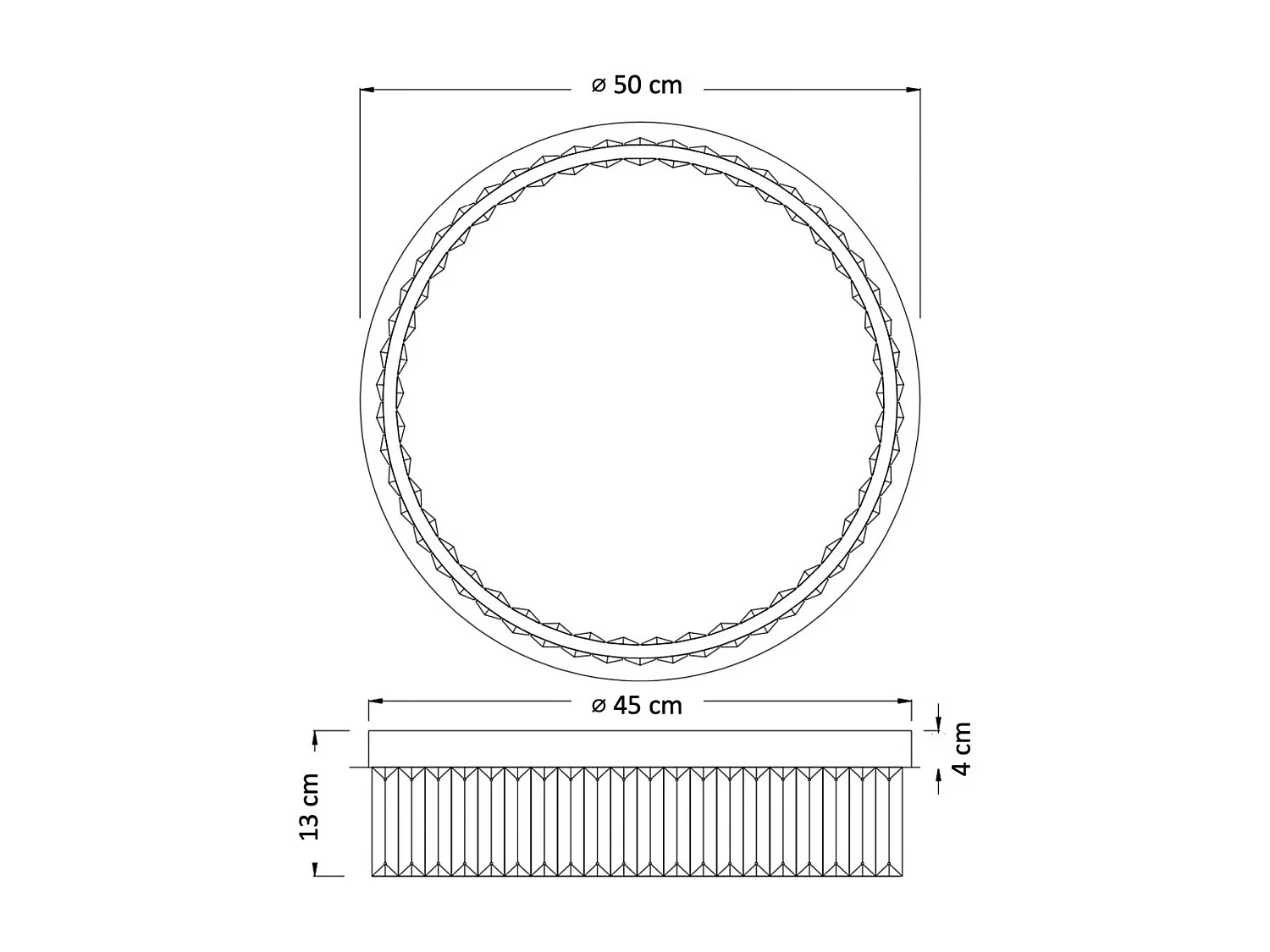 Élégant plafonnier pampilles de cristal - Pezzati