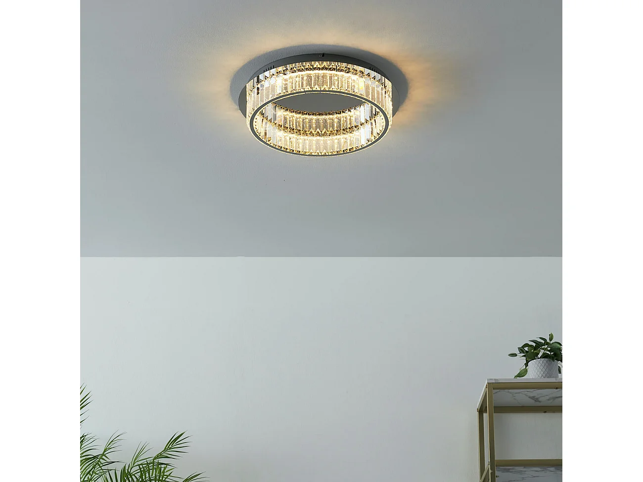 Élégant plafonnier pampilles de cristal - Pezzati