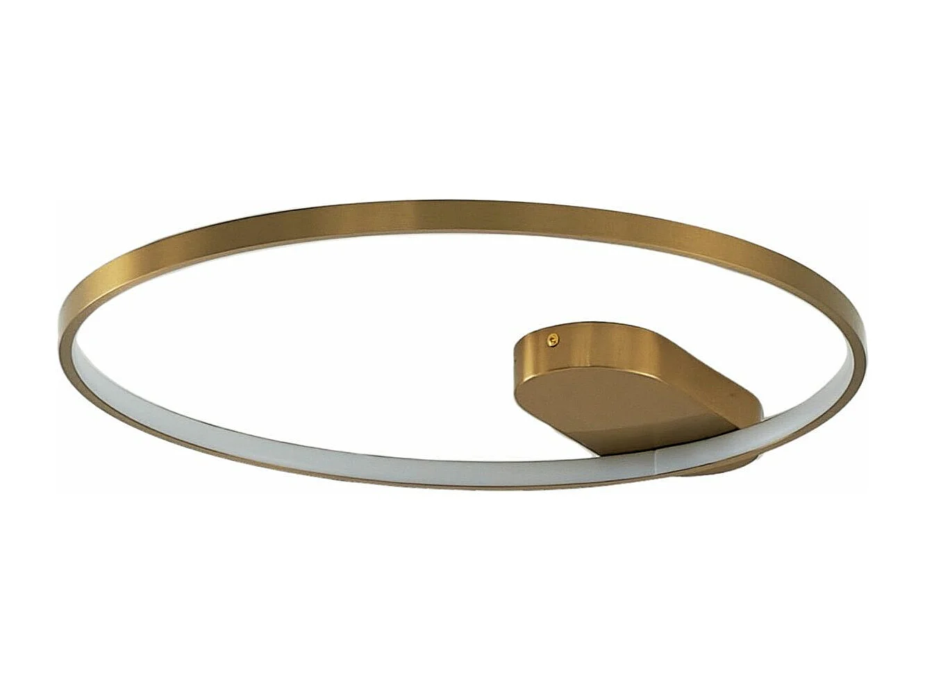 Plafonnier design cercle doré 50 cm - Evelia