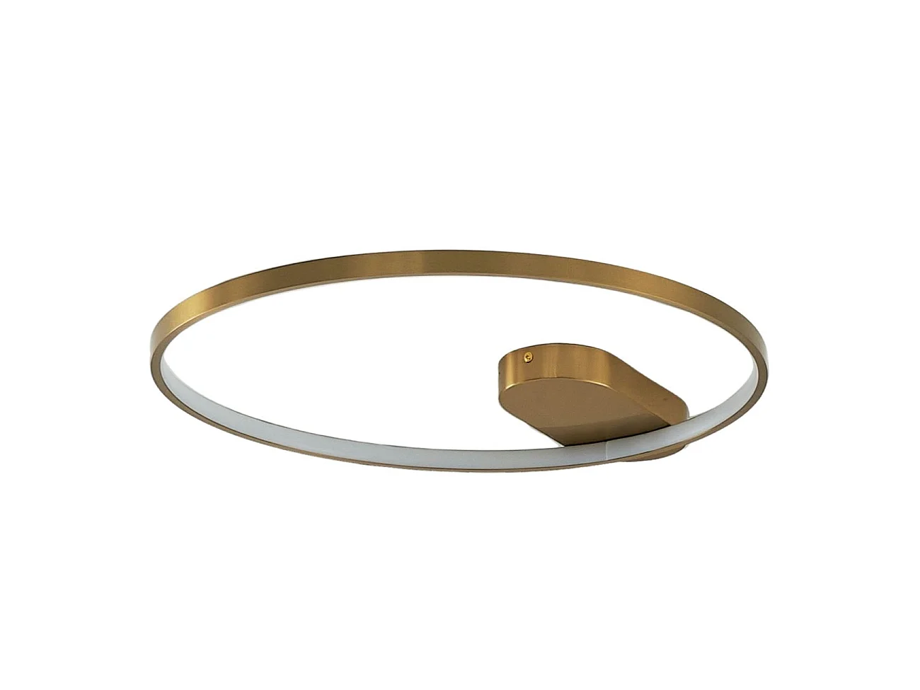 Plafonnier design cercle doré 50 cm - Evelia
