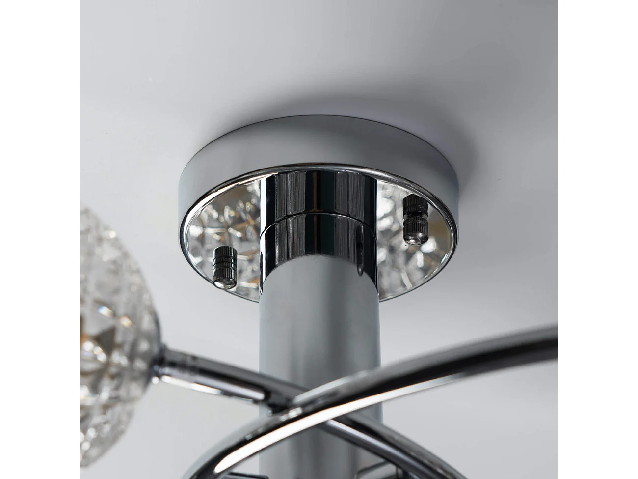 Plafonnier design à 6 sphères transparentes aux motifs graphiques - Salvati