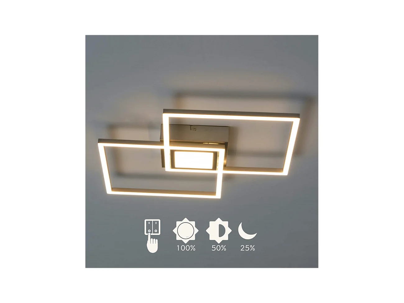 Plafonnier LED Dimmable design double rectangle - Eliza
