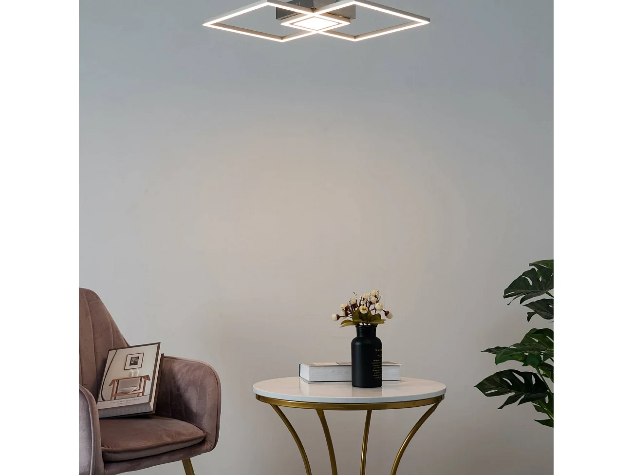 Plafonnier LED Dimmable design double rectangle - Eliza