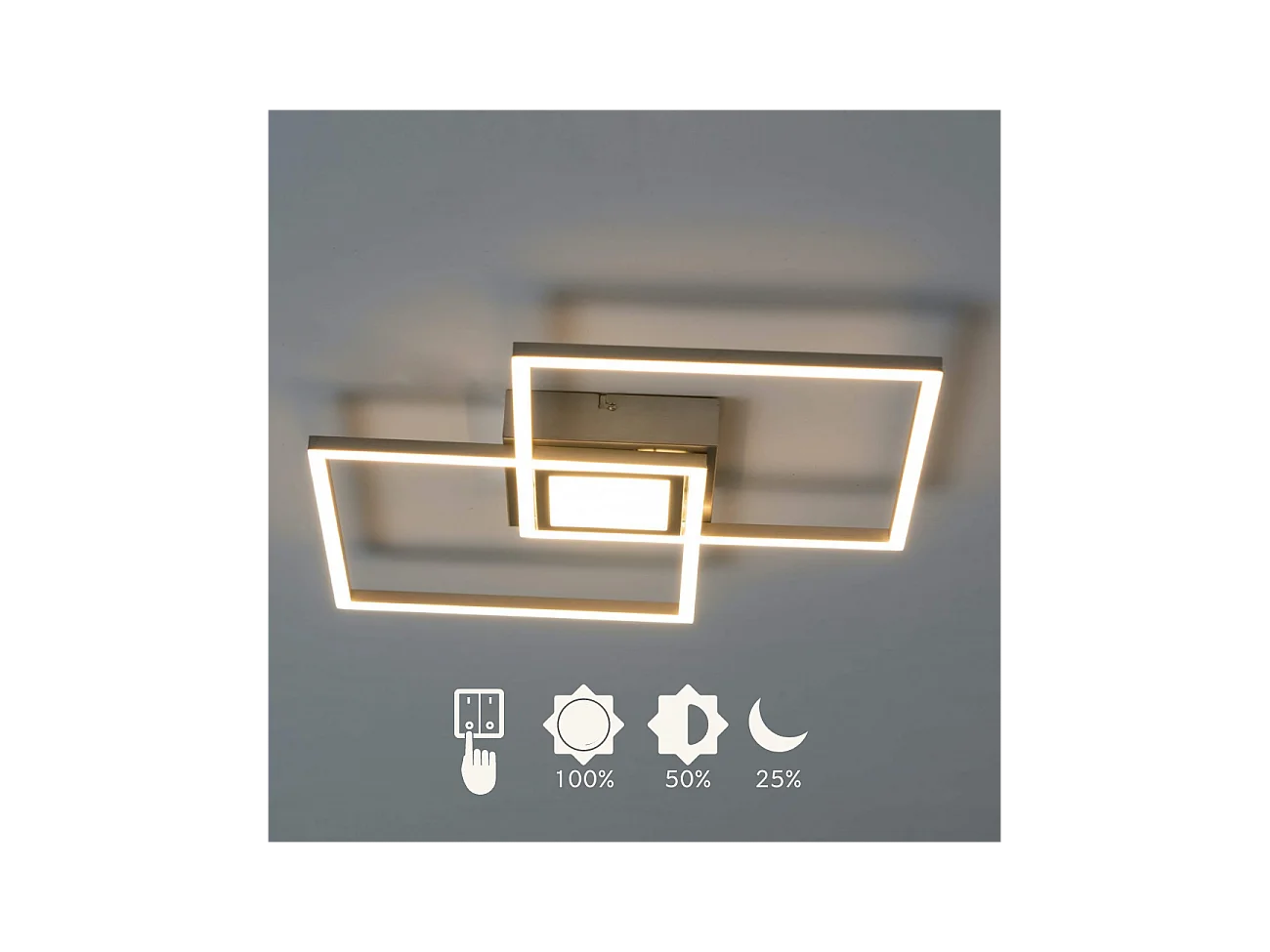 Plafonnier LED Dimmable design double rectangle - Eliza