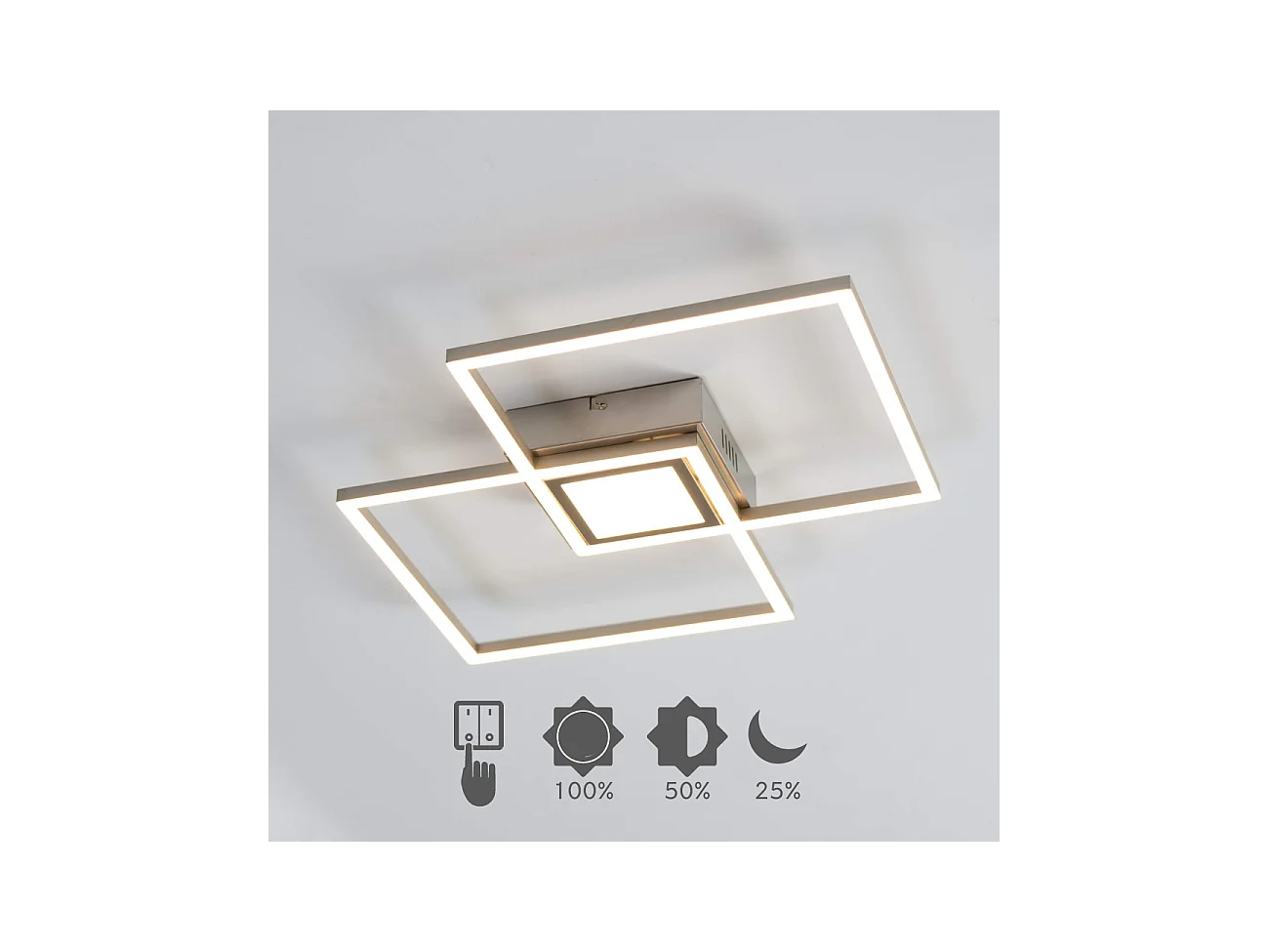 Plafonnier LED Dimmable design double rectangle - Eliza