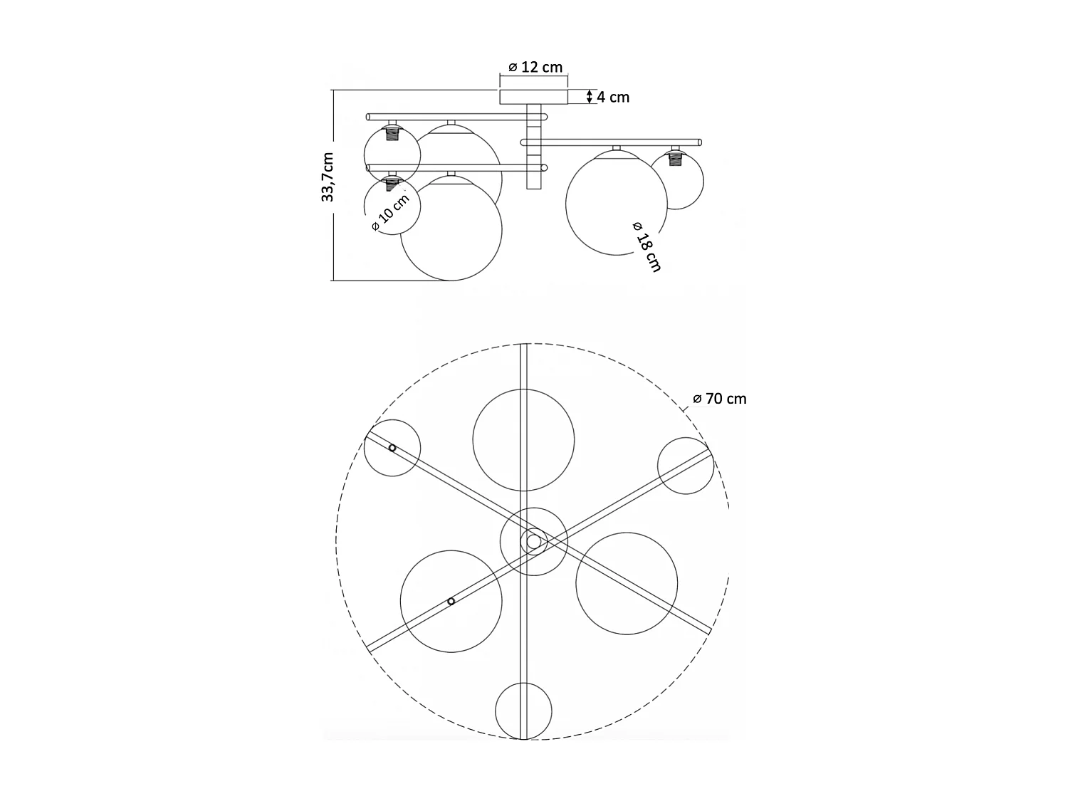 Plafonnier tendance doré et verre blanc - Belisto