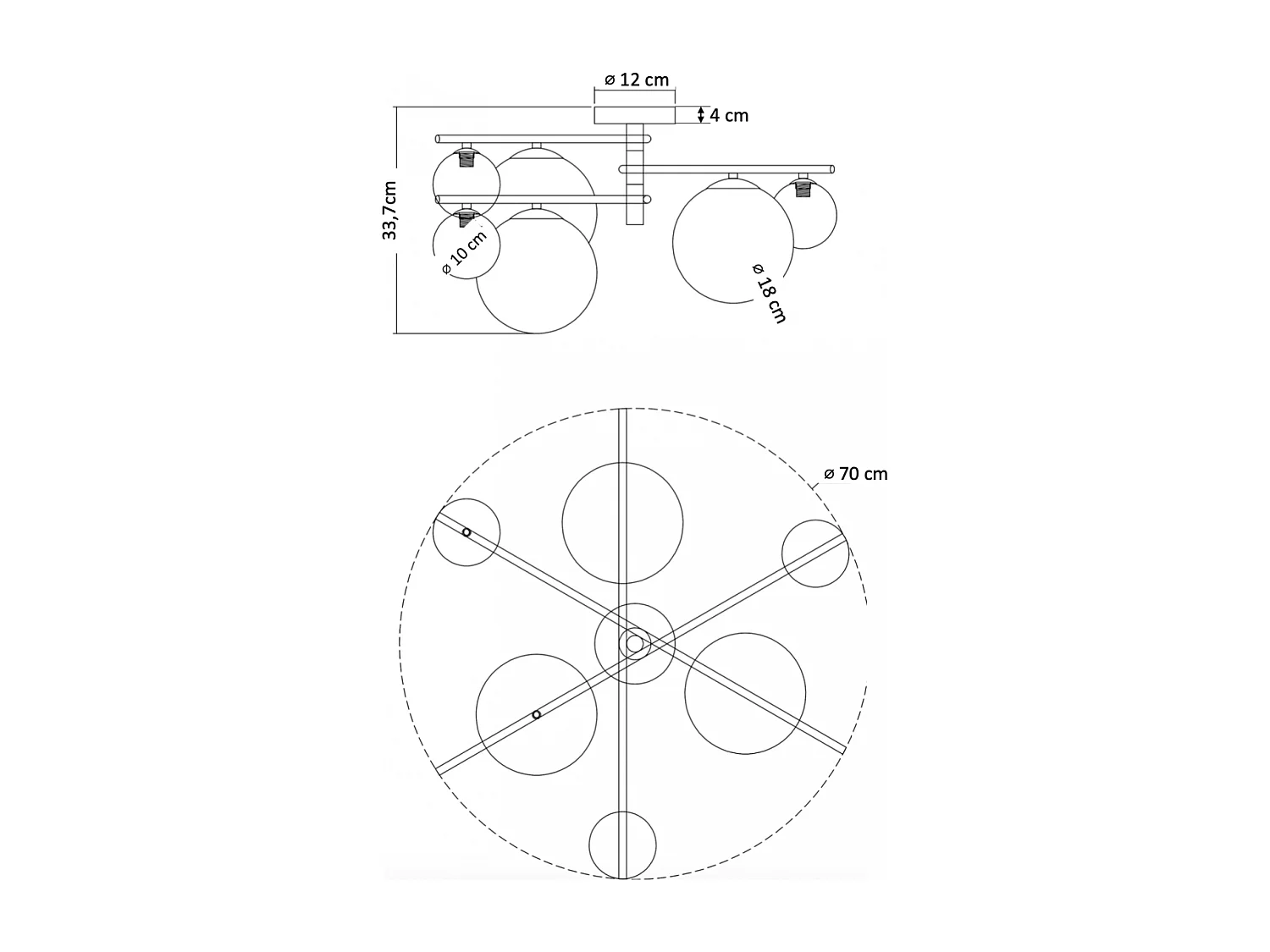 Plafonnier tendance doré et verre blanc - Belisto