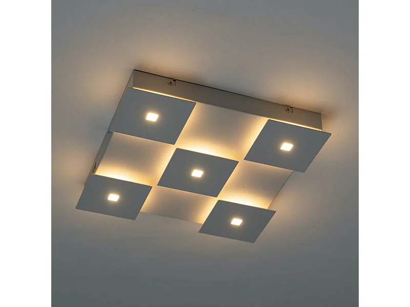 Plafonnier LED blanc carre L34 cm - Nova