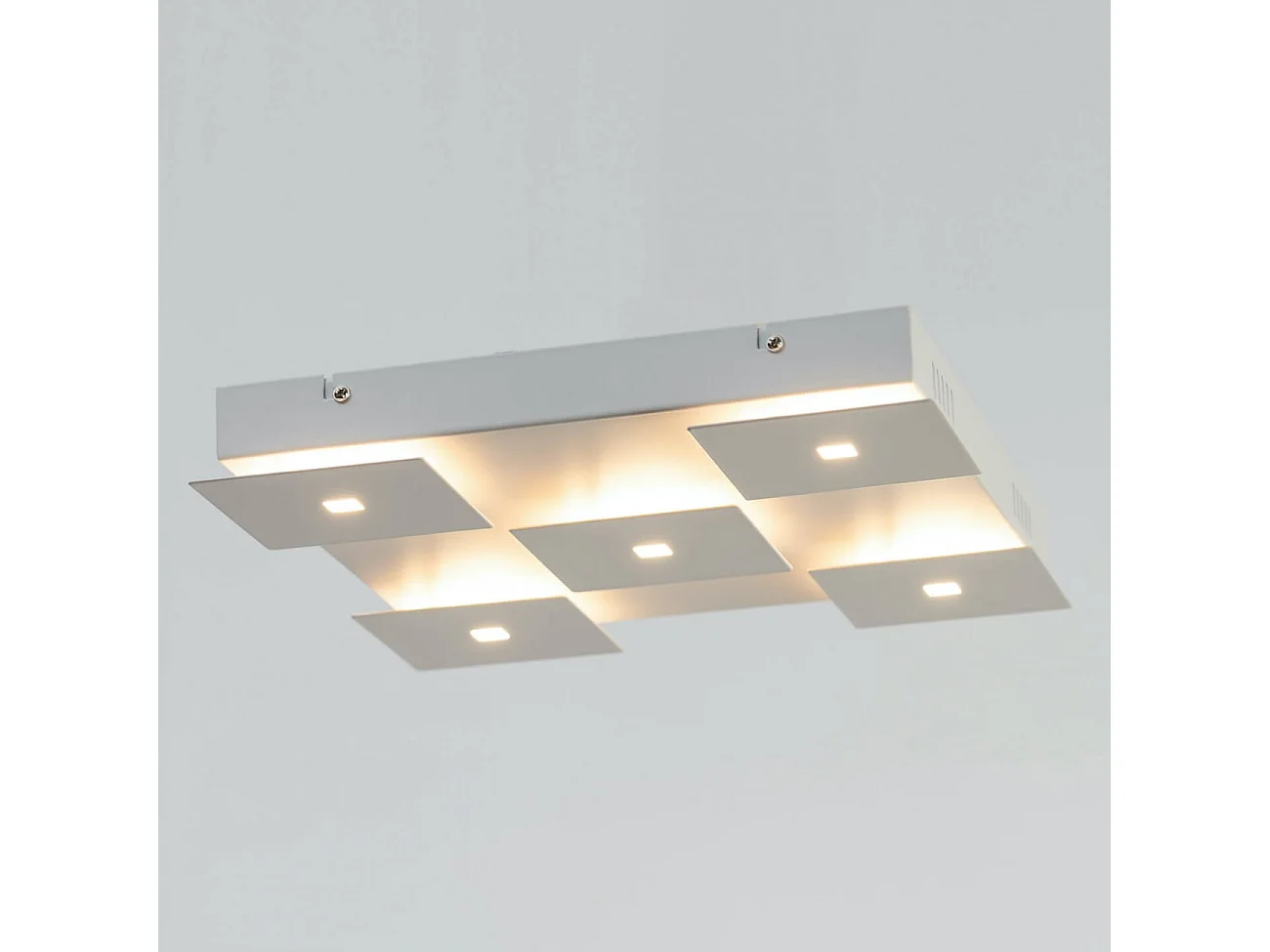 Plafonnier LED blanc carre L34 cm - Nova